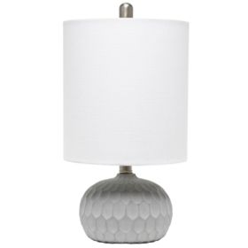 Lalia Home Concrete Thumbprint Table Lamp with Fabric Shade (Pack of 1)