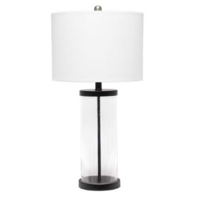 Lalia Home Entrapped Glass Table Lamp with White Fabric Shade (Pack of 1)