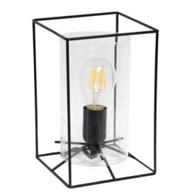 Lalia Home Framed Table Lamp with Cylinder Glass Shade (Pack of 1)