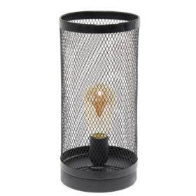 Simple Designs Mesh Cylindrical Steel Table Lamp (Pack of 1)