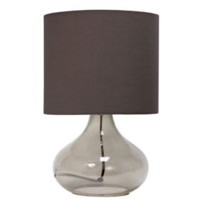 Simple Designs Glass Raindrop Table Lamp with Fabric Shade (Pack of 1)
