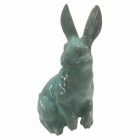 Plutus Brands Ceramic Bunny in Blue Porcelain 10.50" x 8.50" x 18.00" (Pack of 1)