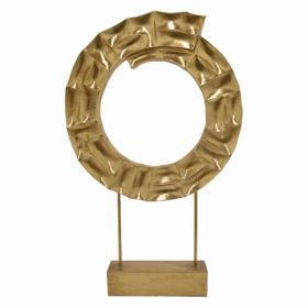 Plutus Brands Sculpture With Base in Gold Resin (Pack of 1)