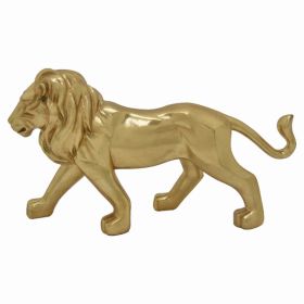 Plutus Brands Lion Decoration in Gold Resin (Pack of 1)
