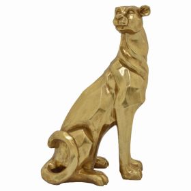 Plutus Brands Leopard Decoration in Gold Resin (Pack of 1)