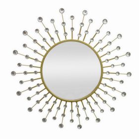Plutus Brands Jeweled Wall Mirror - Gold in Gold Metal (Pack of 1)