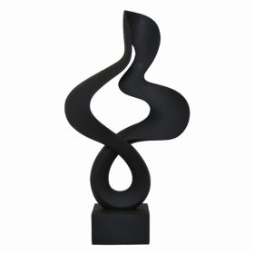 Plutus Brands Abstract Sculpture in Black Resin (Pack of 1)