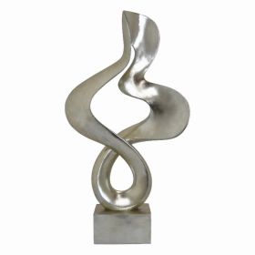 Plutus Brands Abstract Sculpture in Silver Resin (Pack of 1)
