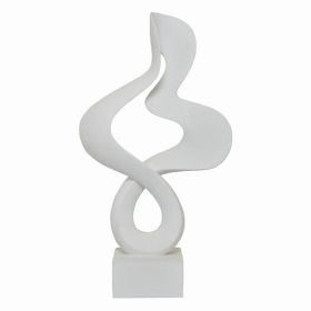 Plutus Brands Abstract Sculpture in White Resin (Pack of 1)