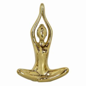 Plutus Brands Yoga Figurine in Gold Porcelain (Pack of 1)