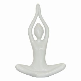 Plutus Brands Yoga Figurine in White Porcelain (Pack of 1)