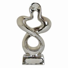 Plutus Brands Sculpture in Silver Porcelain (Pack of 1)