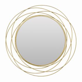 Plutus Brands Metal Wall Mirror in Gold Metal (Pack of 1)