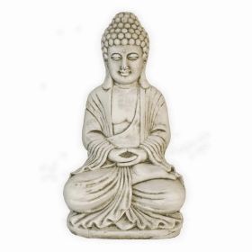 Plutus Brands Buddha Figurine in White Terracotta (Pack of 1)