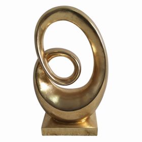 Plutus Brands Sculpture On Base in Gold Resin (Pack of 1)