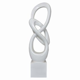 Plutus Brands Sculpture On Base in White Resin (Pack of 1)