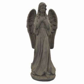 Plutus Brands Garden Angel Figurine in Gray Resin (Pack of 1)
