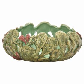Plutus Brands Ceramic Decorative Bowl in Green Porcelain (Pack of 1)