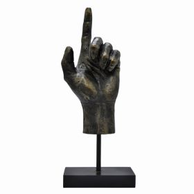 Plutus Brands Hand On Base in Bronze Resin (Pack of 1)