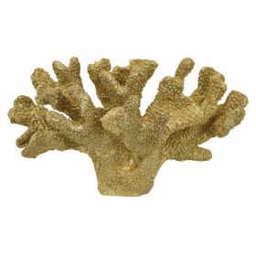 Plutus Brands Coral Tabletop Decoration in Gold Resin (Pack of 1)