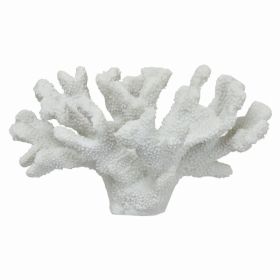 Plutus Brands Coral Tabletop Decoration in White Resin (Pack of 1)