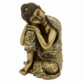 Plutus Brands Buddha Figurine in Gold Resin (Pack of 1)