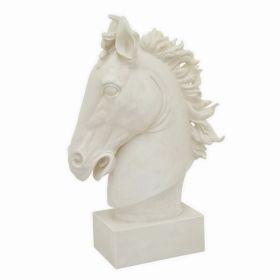Plutus Brands Horse Head Tabletop Decoration in White Resin (Pack of 1)