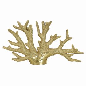 Plutus Brands Coral Decoration in Gold Resin (Pack of 1)
