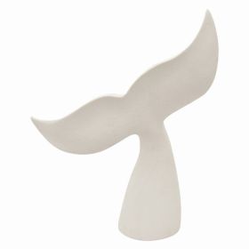 Plutus Brands Whale Tail Tabletop in White Resin (Pack of 1)