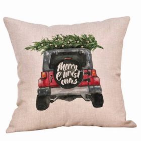 Christmas Jeep Throw Pillow Cover, 18X18 Inch (Pack of 1)