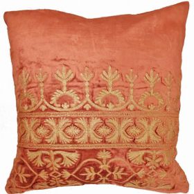 Cotton Viscose Velvet Blend Fabric Cushion Cover Design Home Accent Furnishing - 16" x 16" (Pack of 1)