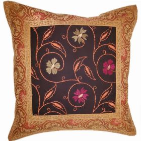 Jacquard Embroidery Design Patchwork Cushion Cover Home Accent Furnishing - 16" x 16" (Pack of 1)
