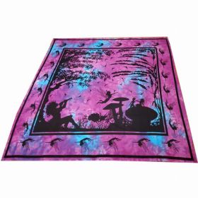 Turquoise and Pink Calling All Fairies Full Size Wall Tapestry (Pack of 1)