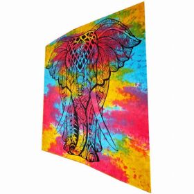 Indian Bohemian Elephant Tapestry Full Size Psychedelic Wall Hanging Decoration (Pack of 1)