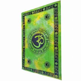 Aum Shanti Yoga Brushstroke Art Tie Dye Geometric Wall Tapestry (Pack of 1)