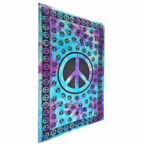 Tie Dye Peace Sign Tapestry Wall Hanging Coverlet (Pack of 1)