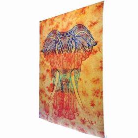 Bohemian Elephant Tie Dye Pattern Hippie Tapestry Psychedelic Wall Hanging Decoration (Pack of 1)