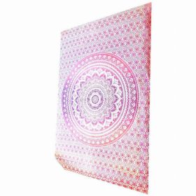 Pink Ombre Art Pattern Cotton Tapestry Wall Hanging (Pack of 1)