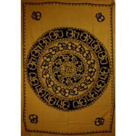 Orange Om Shanti Mandala Wall Hanging Tapestry (Pack of 1)