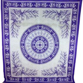 Purple Tigers & Elephants Majestic Beasts Tapestry (Pack of 1)
