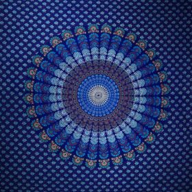 Royal Blue Peacock Dance Mandala Tapestry (Pack of 1)