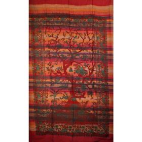 Red Tree of Life Birds in Hand-loom Tapestry (Pack of 1)
