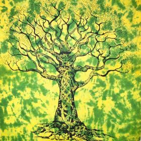 Green Celtic Knot Tree Of Life Tie Dye Tapestry (Pack of 1)