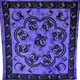 Purple Salamander & Yin Yang Artwork Tapestry (Pack of 1)