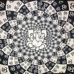 Ganesha On A Lotus & Om Mandala Tapestry (Pack of 1)