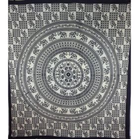 Checkerboard Floral & Elephant Mandala Tapestry (Pack of 1)