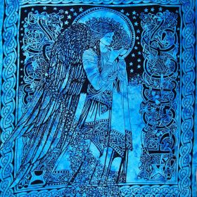 Ocean Blue Angel of Peace Tie Dye Tapestry (Pack of 1)