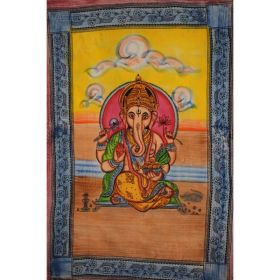 Ganesha Holding Lotus Flower In Pastels Tapestry (Pack of 1)