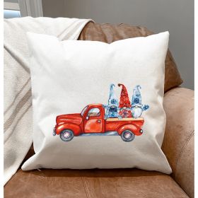 3-Gnomes & A Red Truck Pillow Cover (Pack of 1)